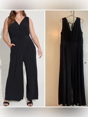 torrid Studio Knit Surplice Wide-Leg Sleeveless Jumpsuit NWT